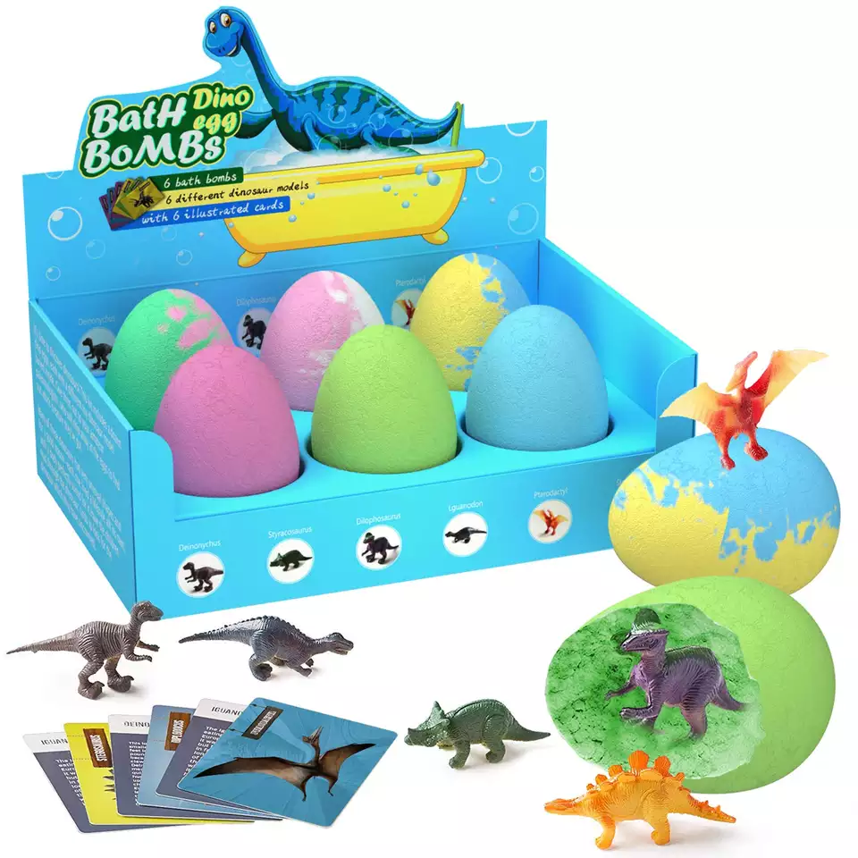 Bombas de banho em forma de ovo de dinossauro no atacado - Design exclusivo para crianças e bombas inovadoras