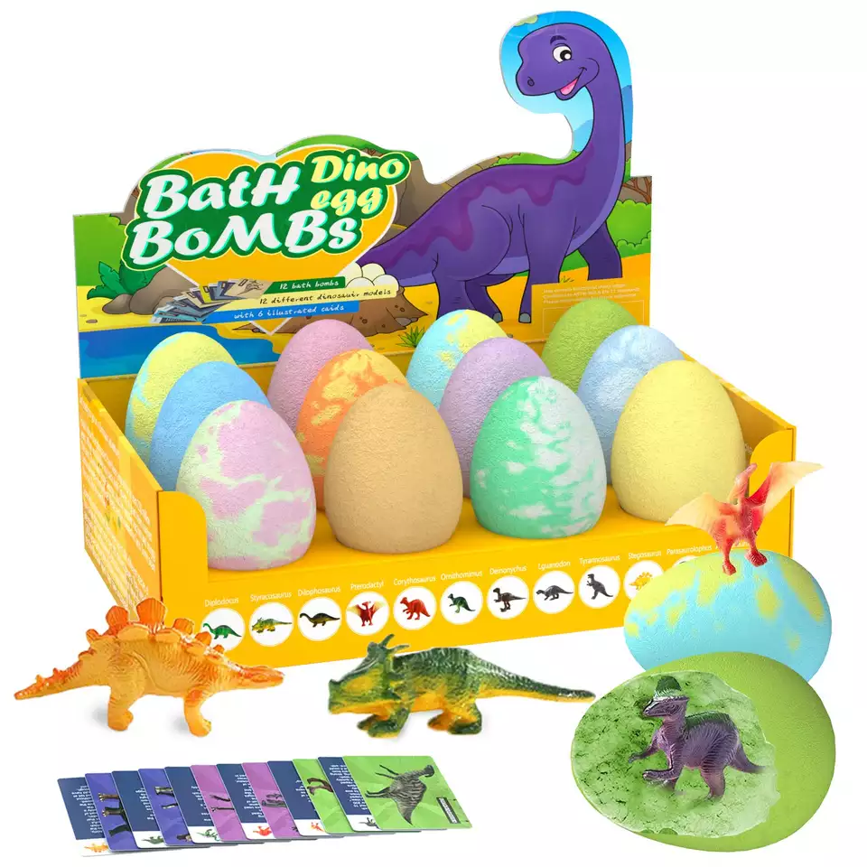 bombas de banho de ovo de dinossauro