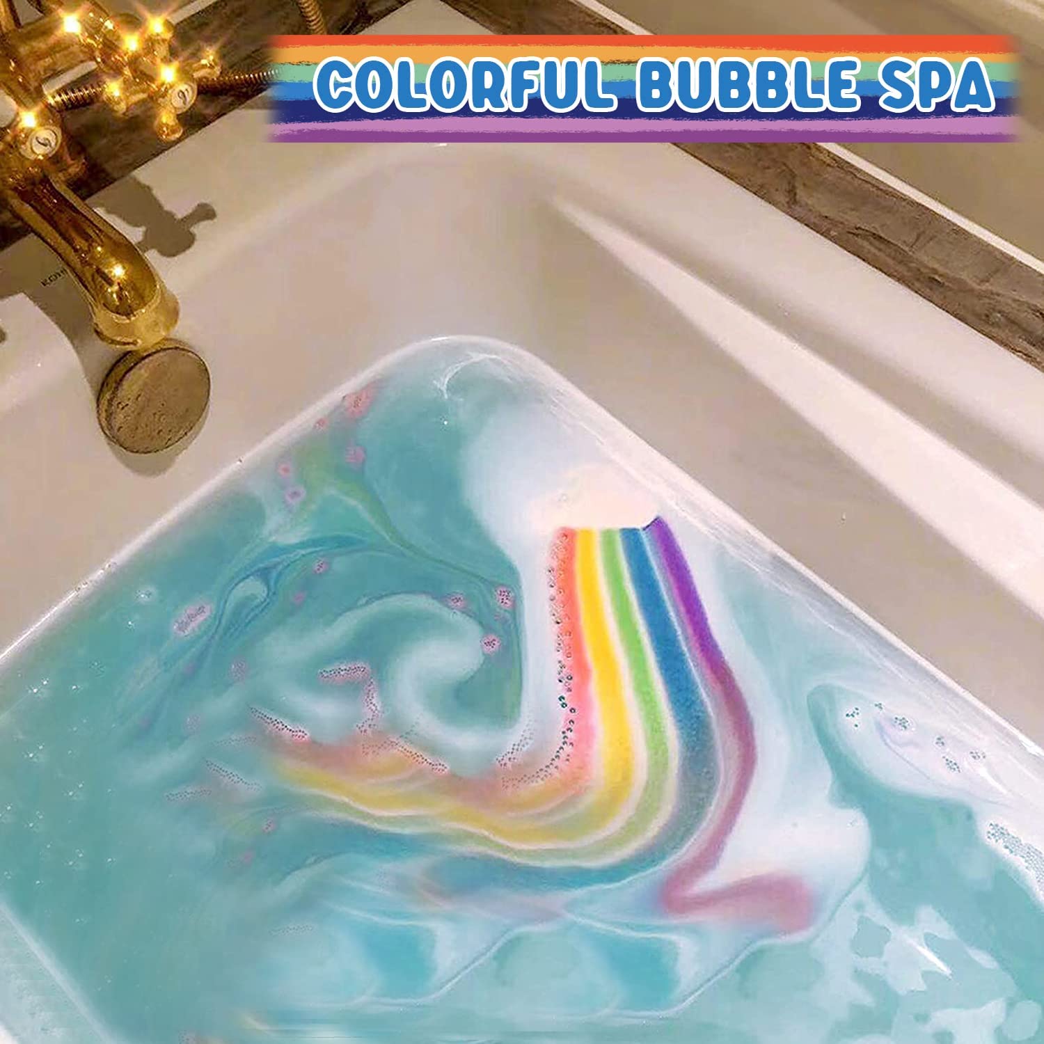 bomba de banho arco-íris