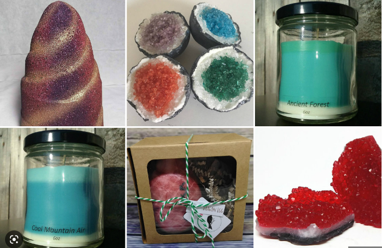 Bombas de banho de cristal com velas aromáticas encomendadas por um cliente americano